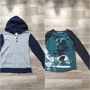 Kids Long Sleeve Tees Size 6 Hooded Henley Raglan Snowboarding